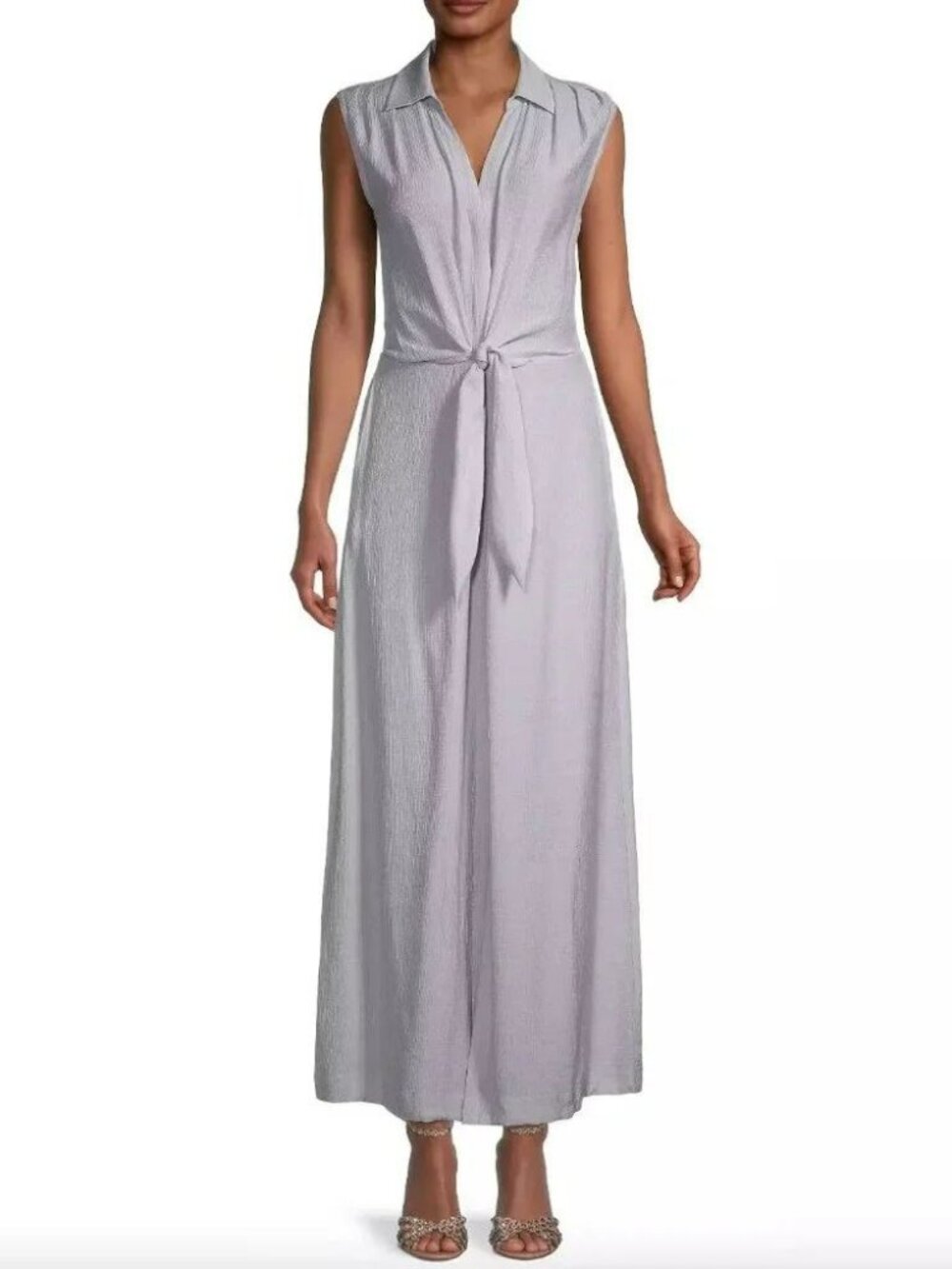 Brochu Walker Madsen Tie-Front Maxi Dress Grey M NWT
